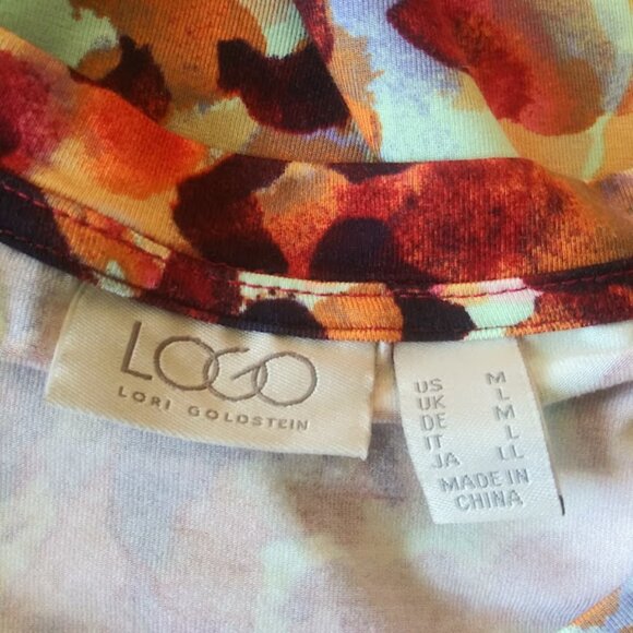 Logo by Lori Goldstein adobo all over print blouse women's size M - Picture 13 of 16